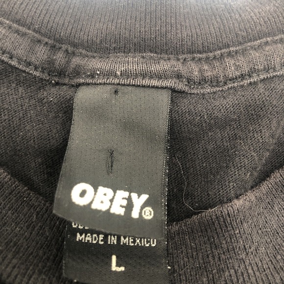 Men's Obey Short Sleeve Graphic TShirt Size Large Yellow Star Flower Graphics - Picture 13 of 16